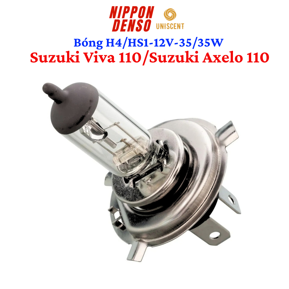 หลอดไฟฮาโลเจน HS1-12V-35/35W สําหรับ SUZUKI AXELO/VIVA- NIPPON DENSO - Made In Thailand - ZIN STANDA