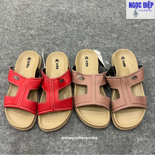 KITO AH60W Thai Womens Sandals พื้นเว้า วัสดุยาง สายหนังกันน้ํา