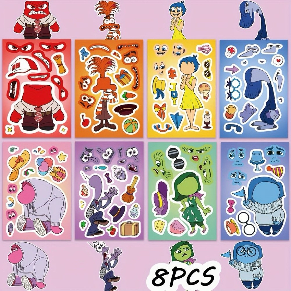 ชุดสติ๊กเกอร์ 8in1 ตลก Inside Out ตัวละคร