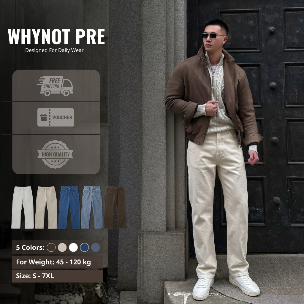 ผู้ชาย BEIGE BASIC KAKI JEANS - WHYNOT PREMIUM - REGULAR KAKI PANTS BEIGE