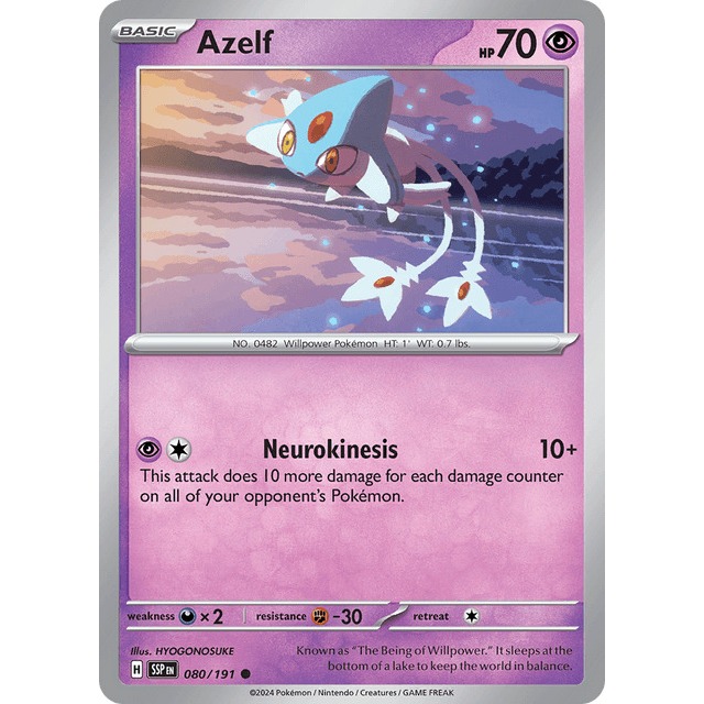[การ์ดโปเกมอน EN] Azelf 080/191 Surging Sparks (SSP)