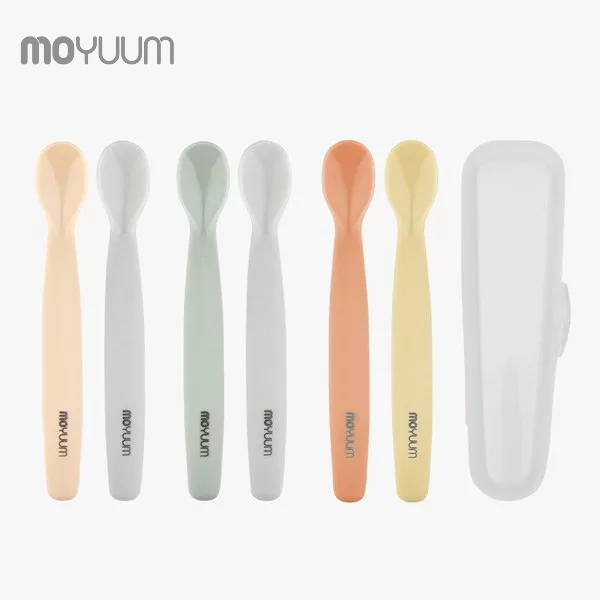 MOYUUM ช้อนป้อนอาหารซิลิโคนระดับพรีเมียมสําหรับเด็กทารกตั้งแต่ 6 ม