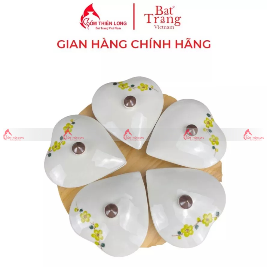 ถาดแยมเท็ตทาสีแอปริคอตเหลือง เซรามิกแบตตรังแท้ Thien Long Ceramic MMV05