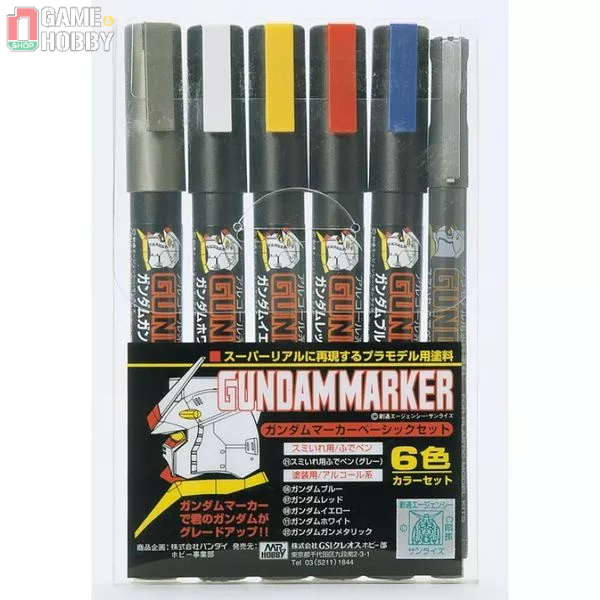 ชุดปากกาสี Mr.hobby สําหรับ Gundam Marker Basic 6 สี GMS105