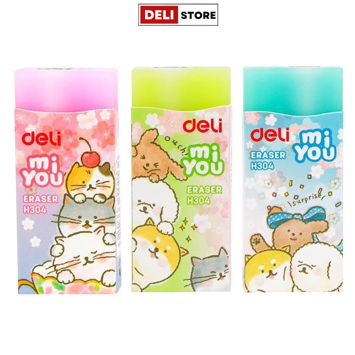 DELI ยางลบเยลลี่สุนัขและแมว EH303/H303/H304