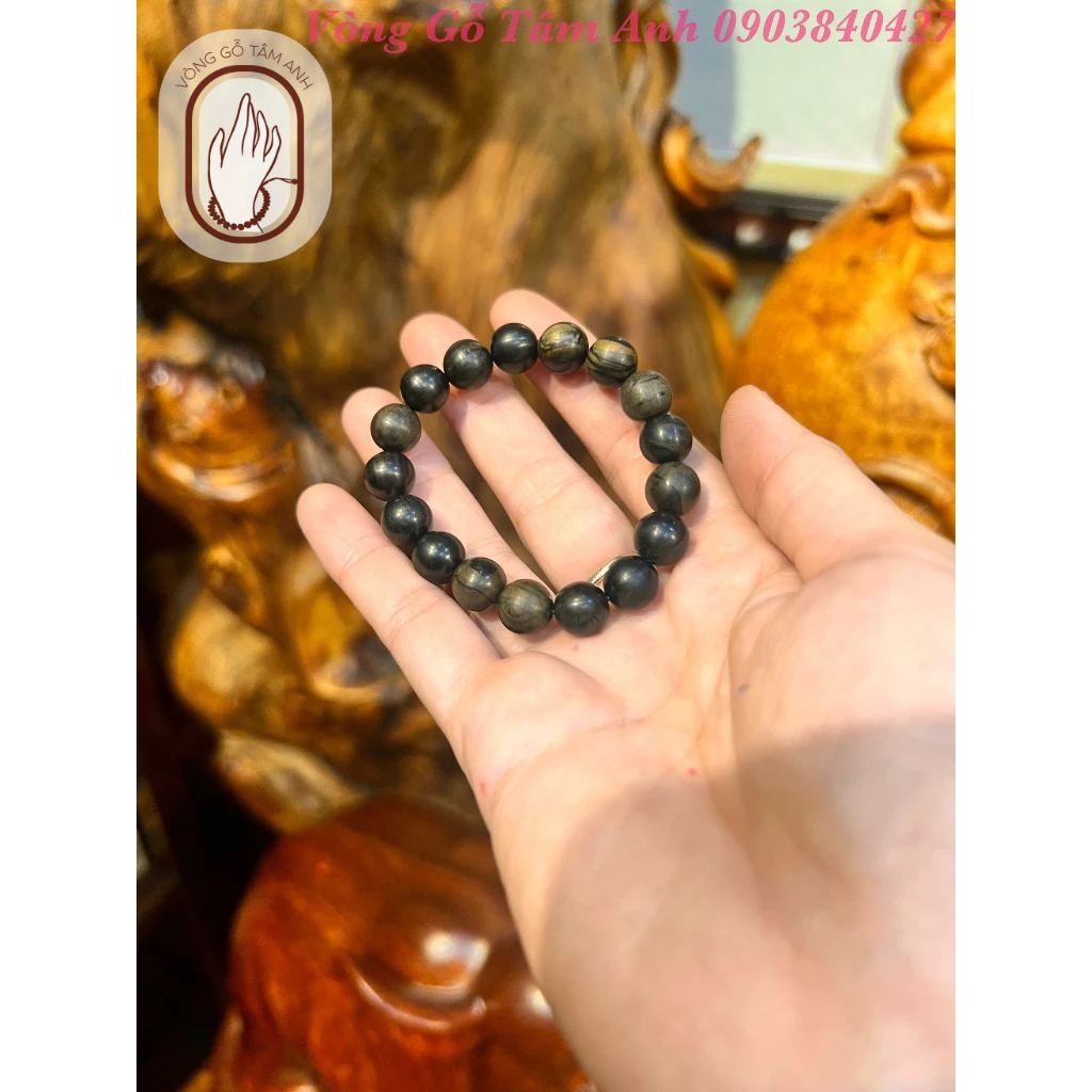 สร้อยข้อมือไม้มะเกลือ - ทนทานต่อเวลา - ชนิด VIP 12mm - Lucky Peace