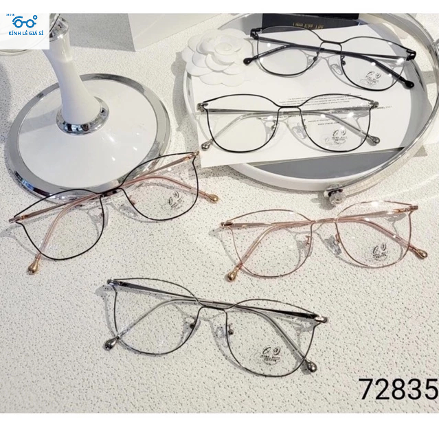 กรอบแว่นตาตาแมวโลหะบางเฉียบแฟชั่นระดับไฮเอนด์72835 - กรอบแว่นตาทรงปีกนางฟ้า