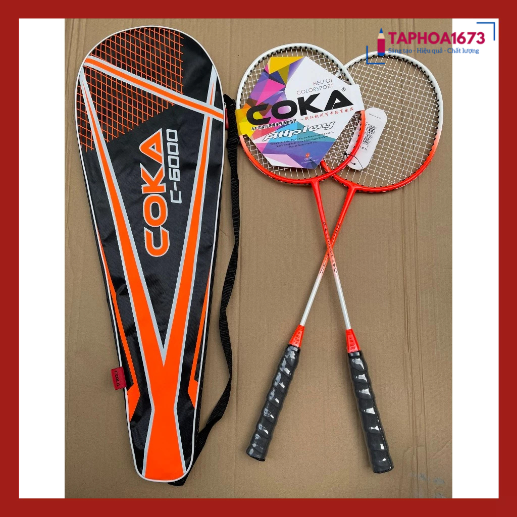 ไม้แบดมินตันสวยๆ COKA C-6000 (ถุง 2 ชิ้น)