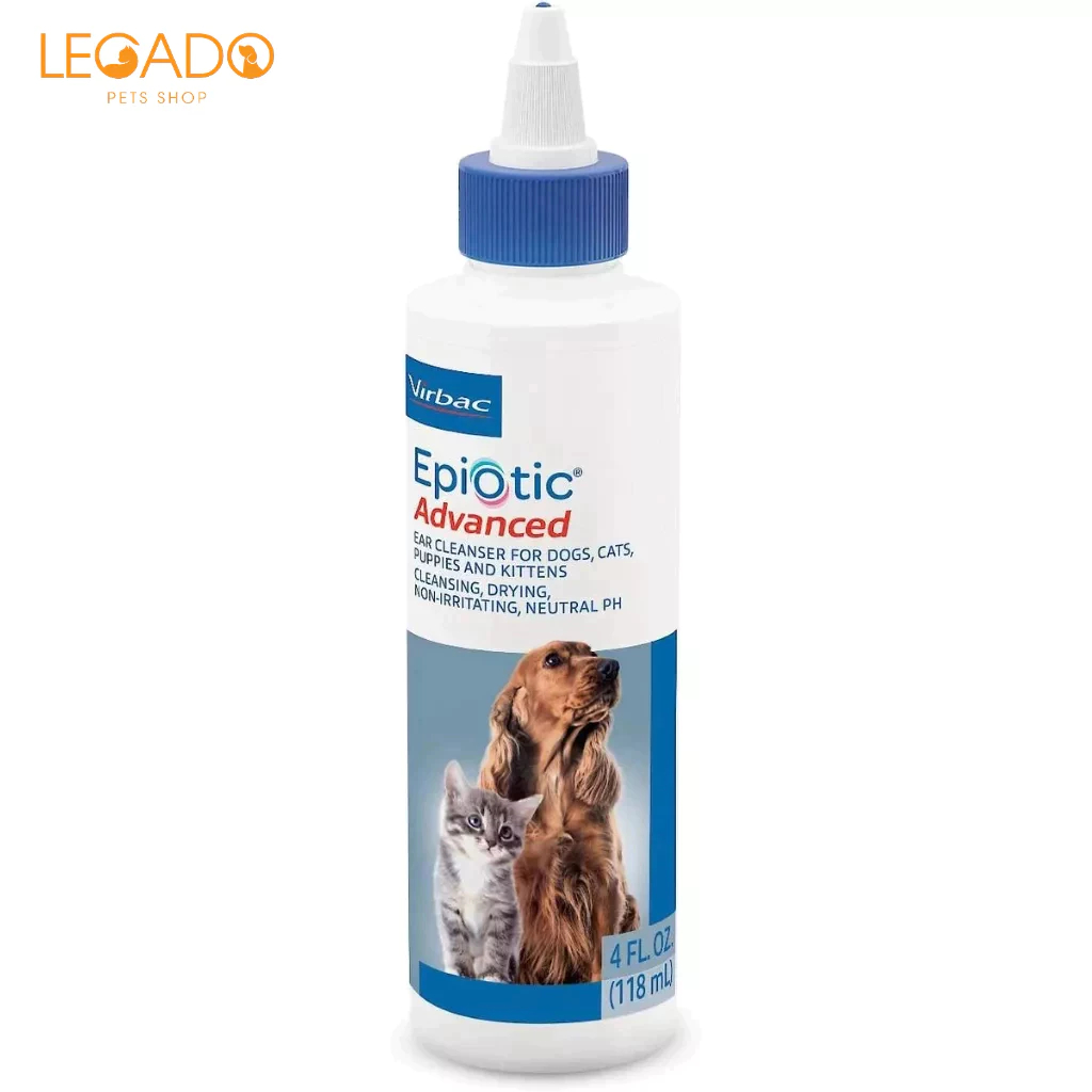 ทําความสะอาดหูสําหรับสุนัขและแมว Virbac Epi-Otic Advanced Ear Cleaner ทําความสะอาด โรคอักเสบภายนอกเร