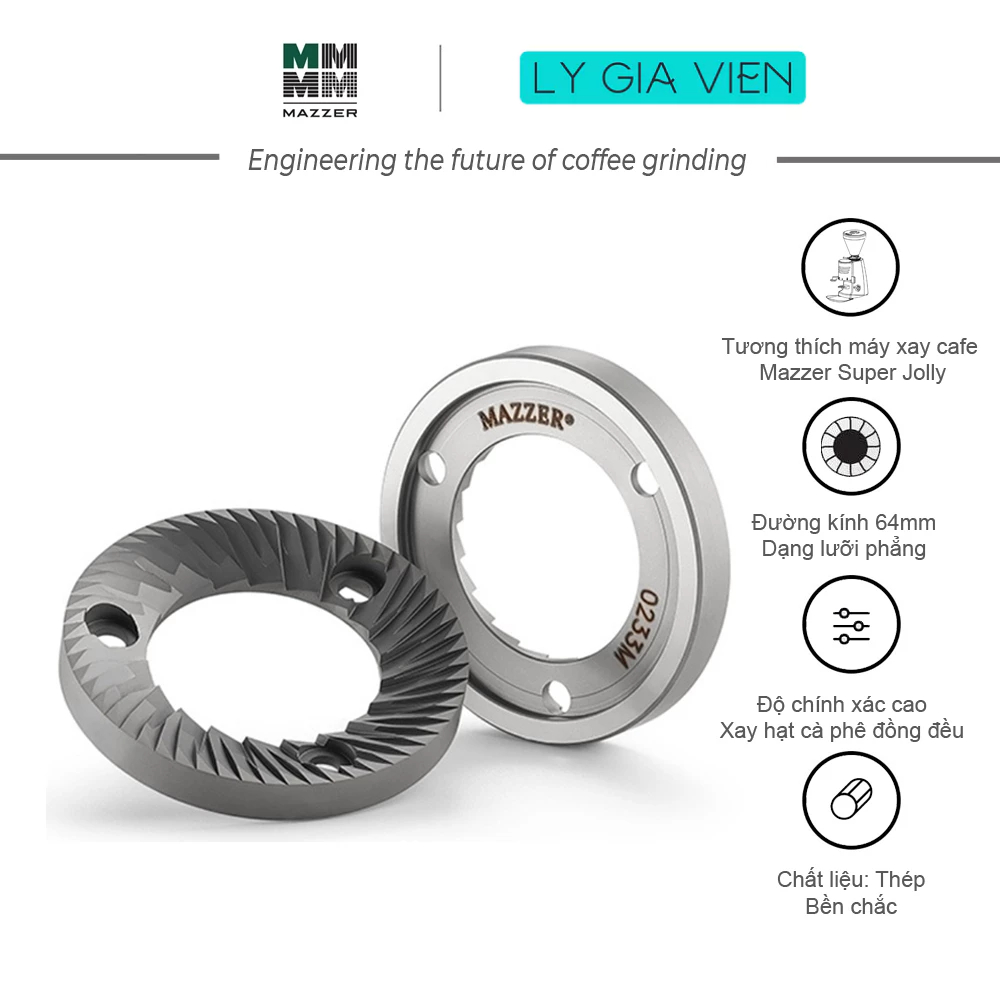 Mazzer Super Jolly ใบมีดเครื่องบดกาแฟ Ø 64mm, ใบมีดเหล็ก - 233M