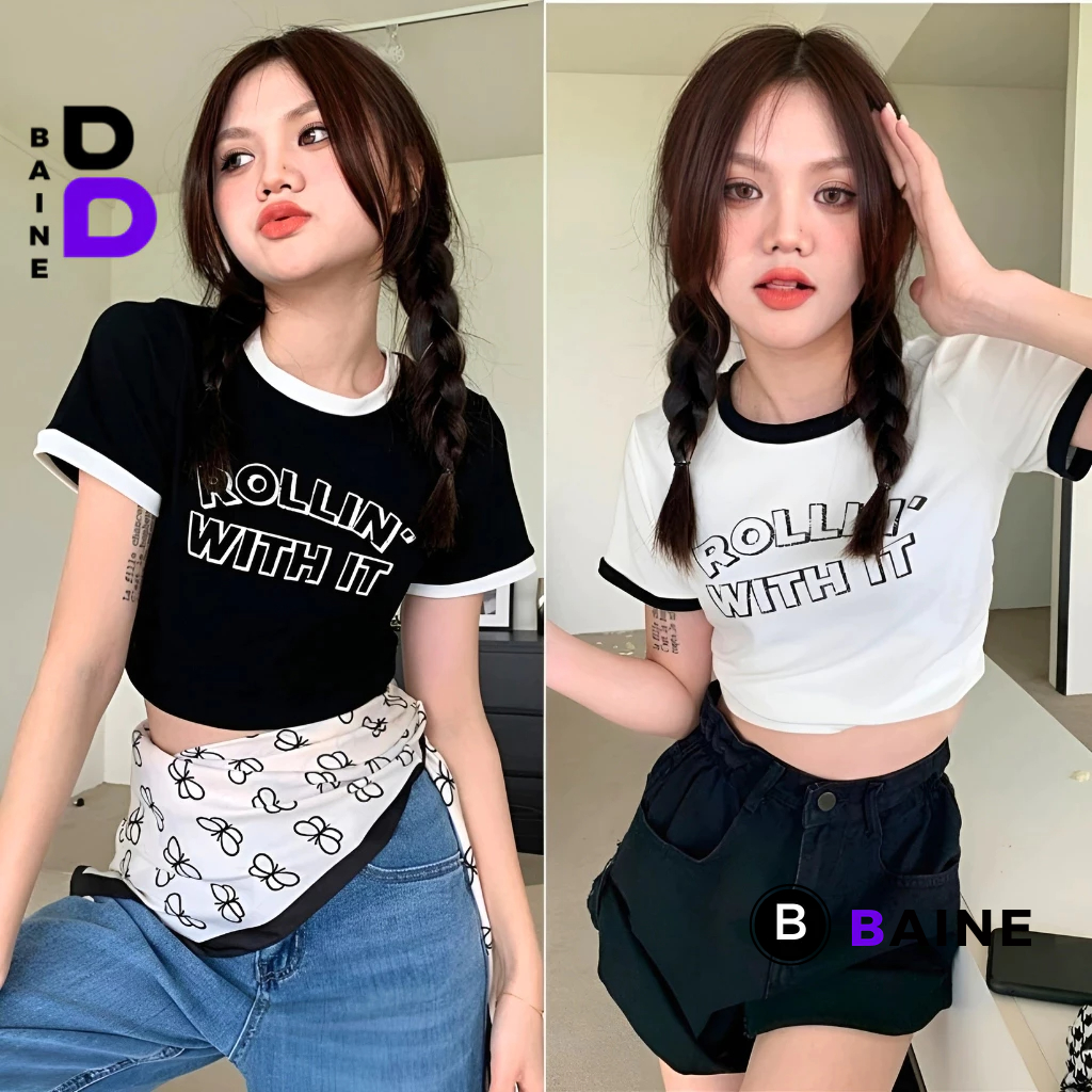เสื้อโครเชต์คอกลมแขนสั้น โรลิน กับ โบริป ยืดหยุ่น เหม, เสื้อยืด บอดี้คอน ผู้หญิงเซ็กซี่ที่มีพิมพ์รูปแบบ บีน