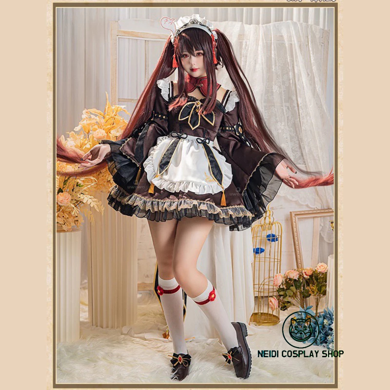 [Order 8-15 Ngày] Trang Phục Hoá Trang Cosplay Hutao “Maid” (Genshin Impact)(Cosplay)