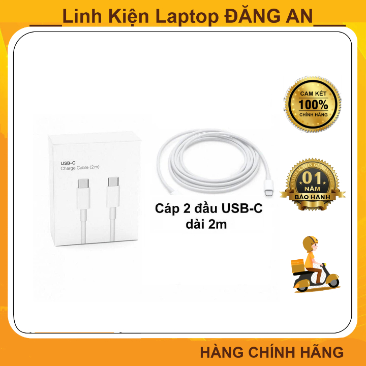 Zin Type C สายชาร์จสําหรับ Pro Air 2016 ถึง 2020 M1 M2 Dell xps Suface Raze ยาว 2 เมตรกล่องเต็ม 100%
