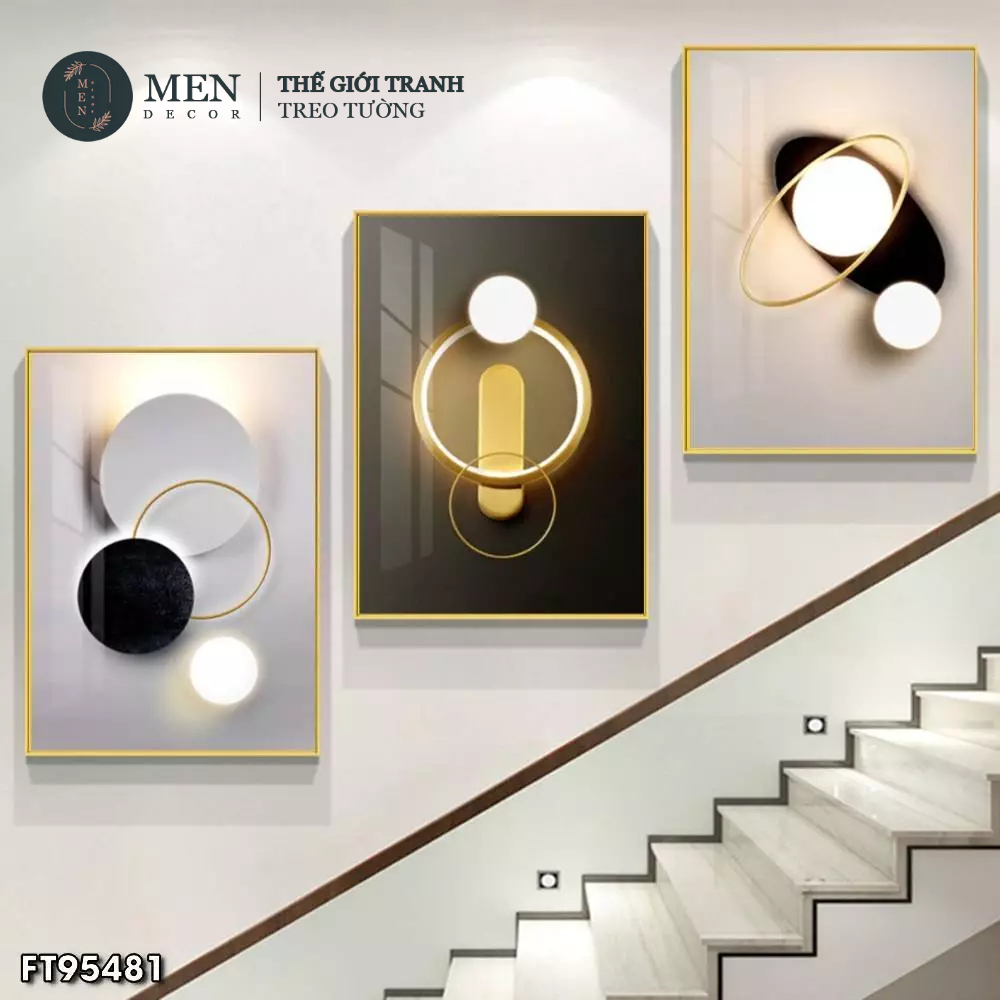 ภาพวาดติดผนัง ภาพวาดบันได 3 ชิ้น รหัส ฟุต95481 พิมพ์ขอ เล็บแขวนรูปฟรี