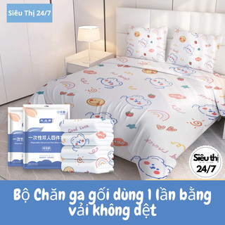 Bộ Ga Trải Giường Du Lịch 3 Và 4 Chi Tiết Dùng 1 Lần Bằng Vải Không Dệt Mang Đi Du Lịch 88470
