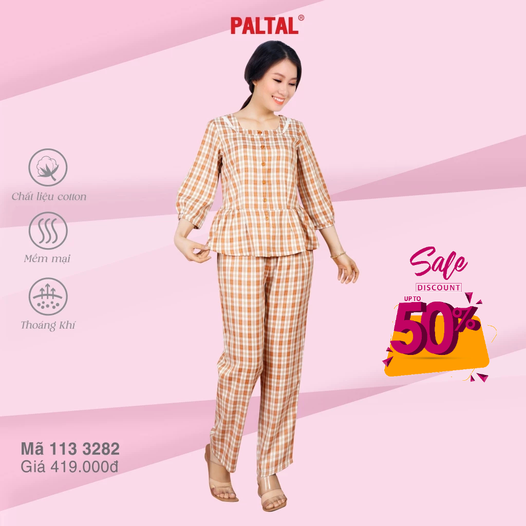 PALTAL ชุดโฮมแวร์ผู้หญิง ผลิตจากวัสดุเคทซับเหงื่อได้ดี - แบรนด์ 24 ปี -1313p 3282 50%