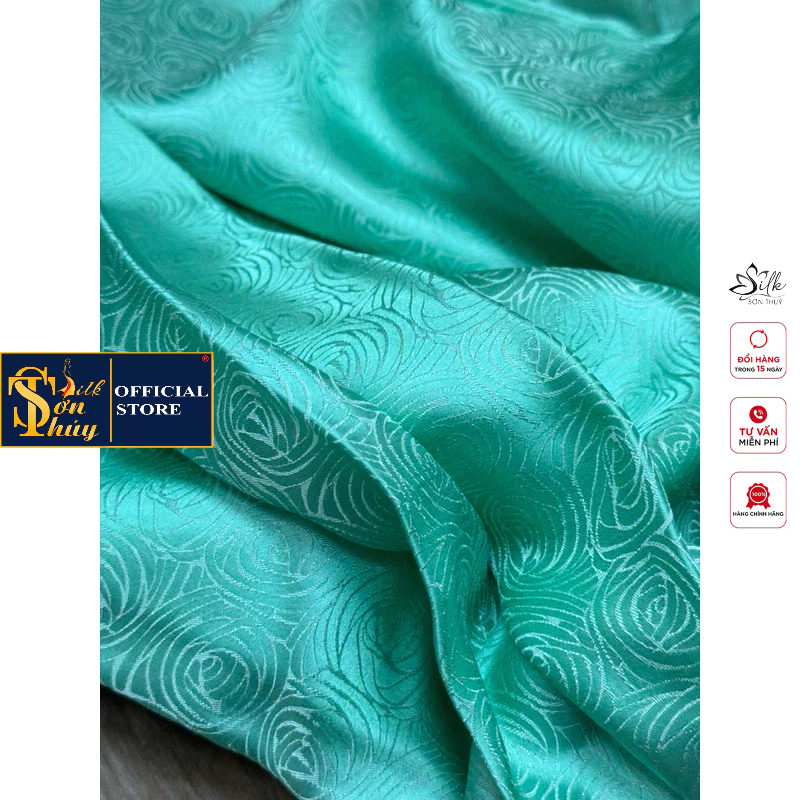 || || ผ้าไหม Nha Xa Son Thuy | ลายแอปริคอทเกาหลี | ผ้า ไซส์ 90 สําหรับ ao dai