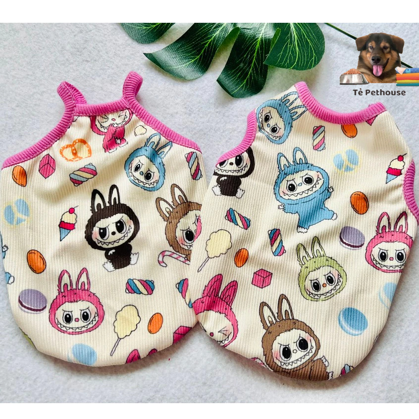 [XS-12XL] เสื้อกล้ามสุนัขและแมวลาย La.bubu ผ้าคอตตอนยืด ไซส์ใหญ่ 1-60kg PETHOUSE BABY