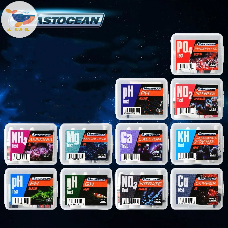 ทดสอบ vastocean KH,No3,Po4,CA, MG,PH,No2, Nh3, ชุดทดสอบคุณภาพน้ําสําหรับตู้ปลาน้ําเค็ม