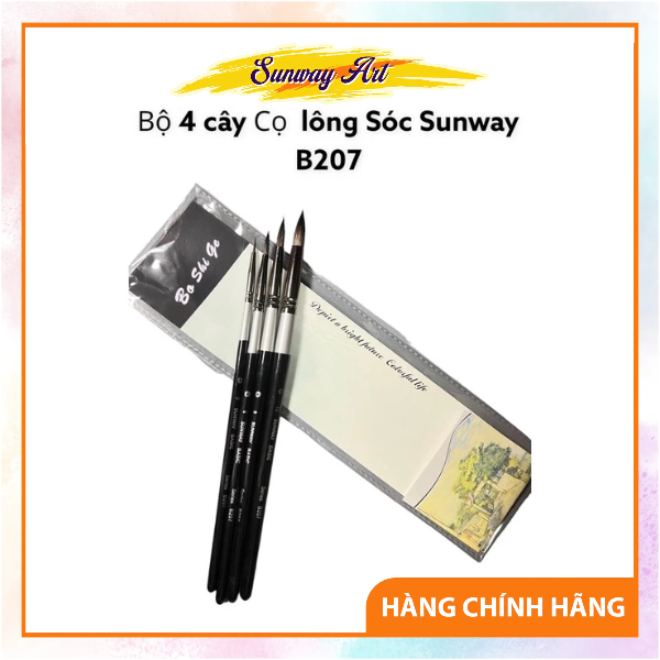 [Sunway]u Sunway B207 ชุดแปรงสีน้ํา 4 ชิ้น