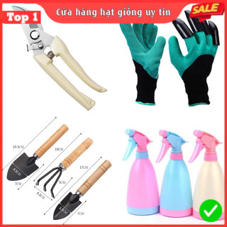 Combo dụng cụ làm vườn/ Chậu nhựa/ Găng tay / xẻng trồng cây/ kéo cắt tỉa/ bình tưới cây/Phân bón