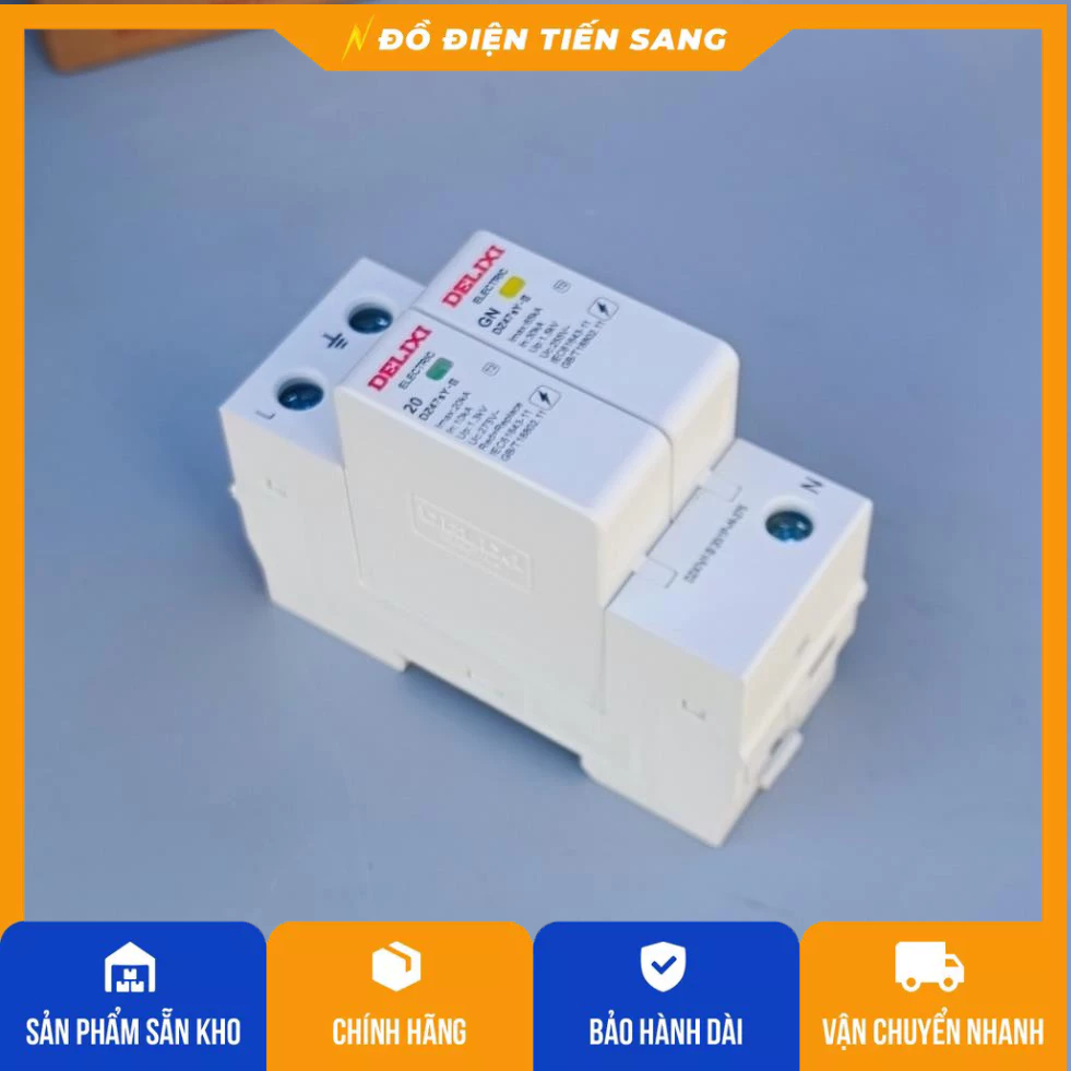 เครื่องป้องกันไฟกระชากคุณภาพสูง delixi ของแท้ 1P+N 20KA 275V, 3P+N