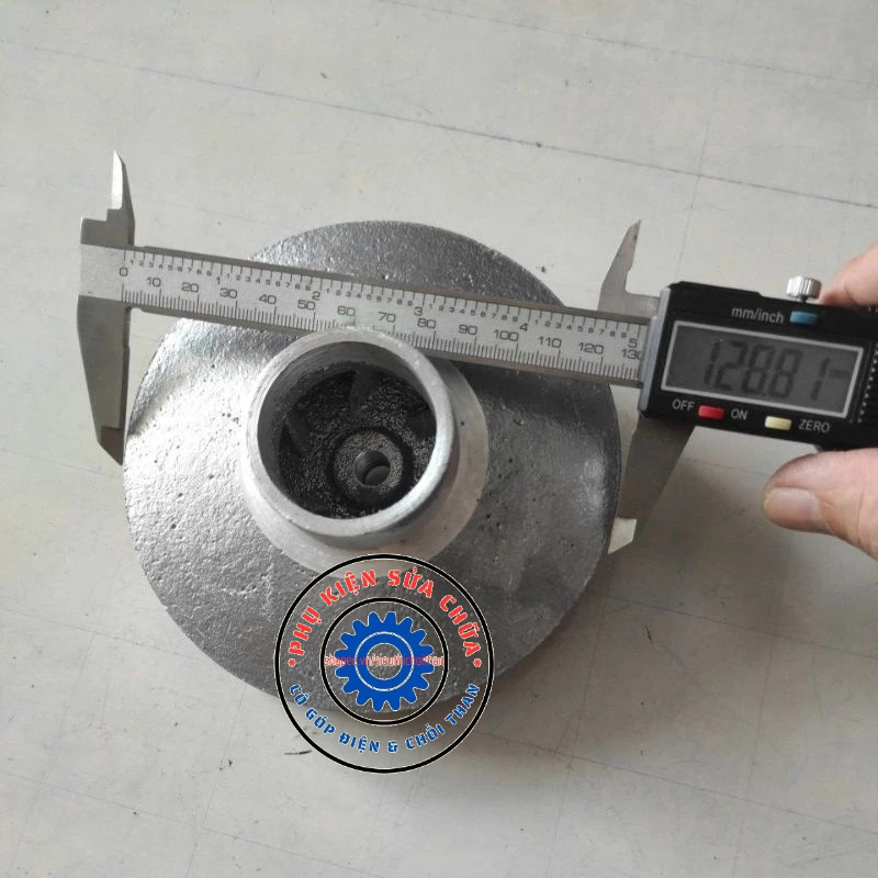ใบพัดปั้มน้ําอลูมิเนียม 1.5hp(1100w)คอดูดk129mm 49mm
