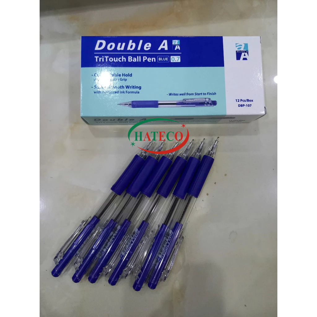 ปากกาลูกลื่น DoubleA Thailand Tri Touch 0.7mm (กล่องคอมโบ 12 ด้าม)
