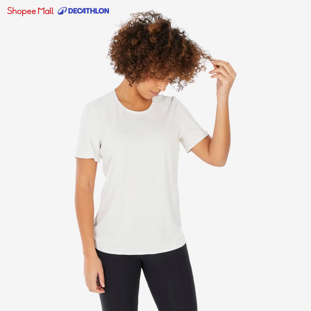 DECATHLON MH500 เสื้อยืดปิคนิคแขนสั้นผู้หญิง รหัสสีขาว 8843917