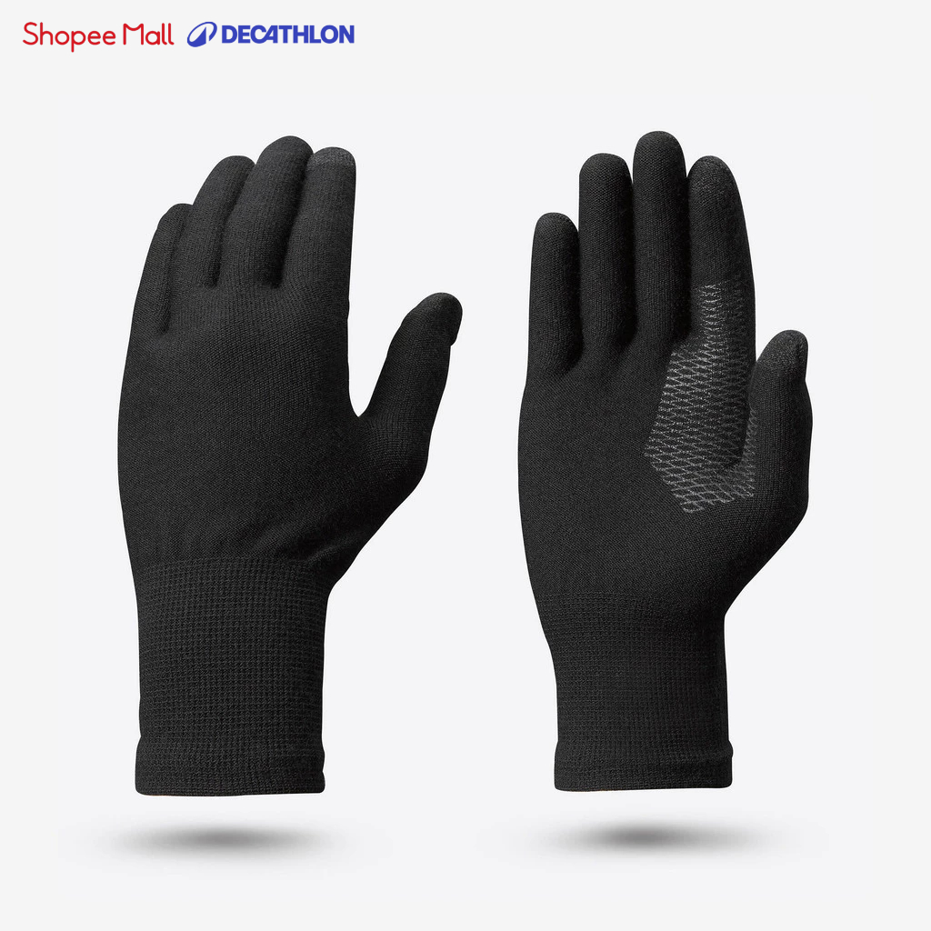 ถุงมือเดินป่าอุ่น MT500 สีดํา DECATHLON Forclaz 8738802