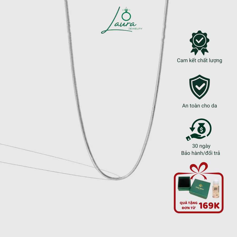 สร้อยคอผู้ชาย Laura Jewelry สร้อยคอผู้ชายและผู้หญิงเงินแท้ 925 เรียบง่าย บุคลิกภาพ unisex DCR001N-45