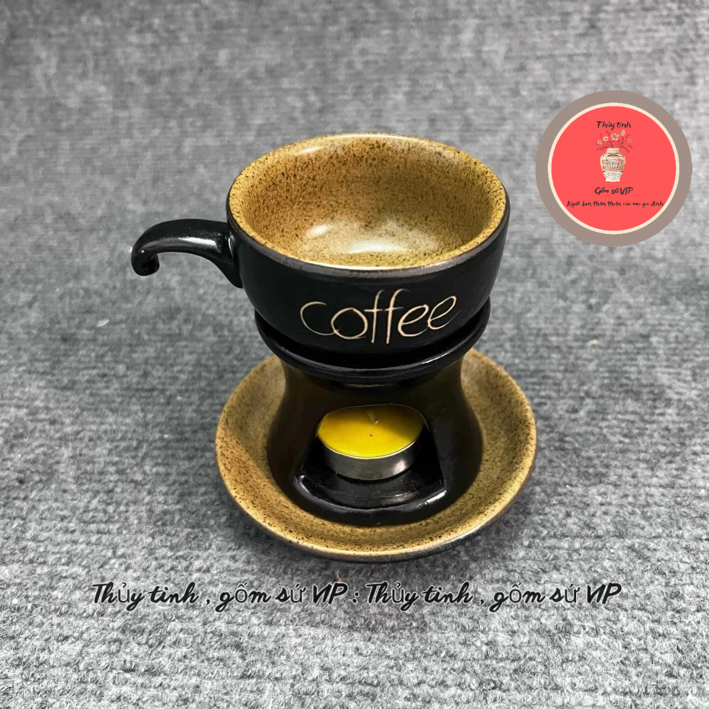 Bat Trang Ceramics Coffee Warming Cup Set