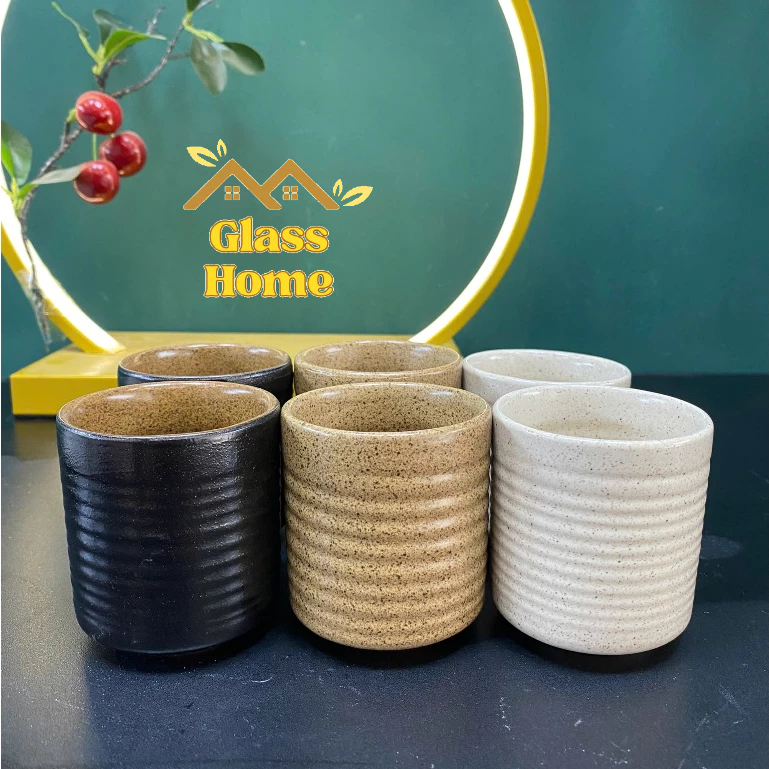 คุณภาพสูง Bat Trang Ceramic Rustic Enamel Coffee Drinking Cup - เซรามิคกระบอก Drinking Cup 180ml