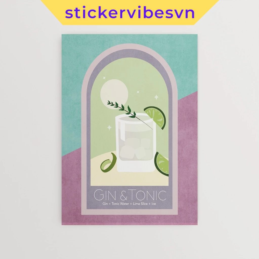 ภาพวาดผนัง Fomex Gin And Tonic Kitchen Print, Drinker Art พร้อมกาวสองหน้า พิมพ์ขออัพออน