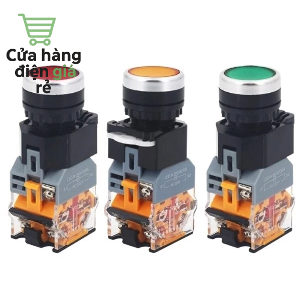 ปุ่มปล่อยถือลง น้ําเงิน แดง เหลือง ไม่มีไฟ - พร้อมไฟ Phi 22 CML LA39-11, CML LA38-11T, CML LA39-11D