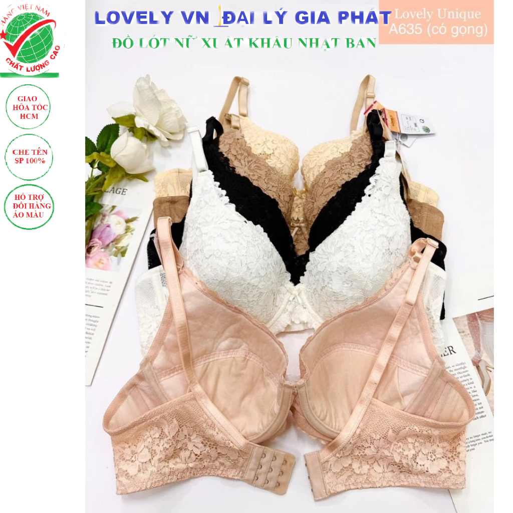 6.35 - บราลูกไม้บุนวม Lovely Vietnam มีโครง - Size 36/B80-42/B95