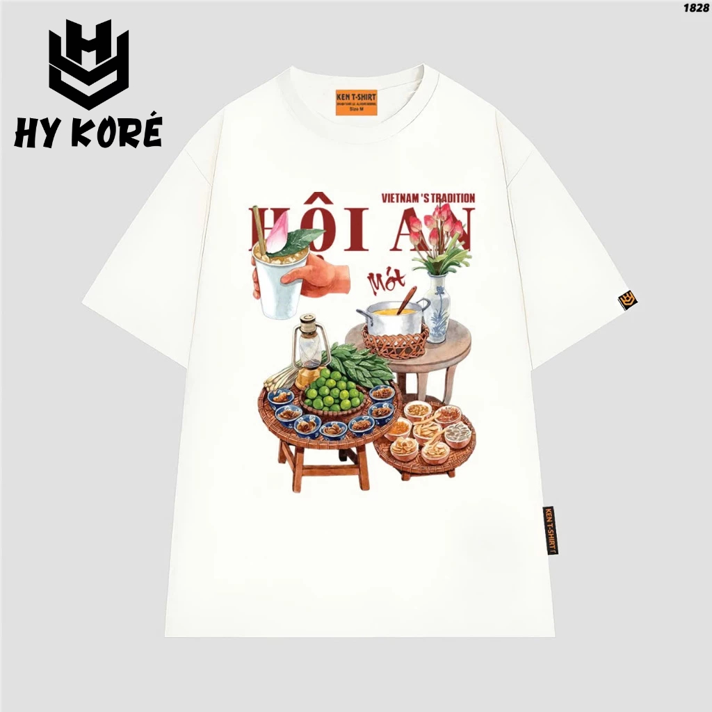 Localbrand HY KORÉ Hoi An 1828 Oversize เสื้อยืดหลวมสําหรับผู้ชายและผู้หญิง