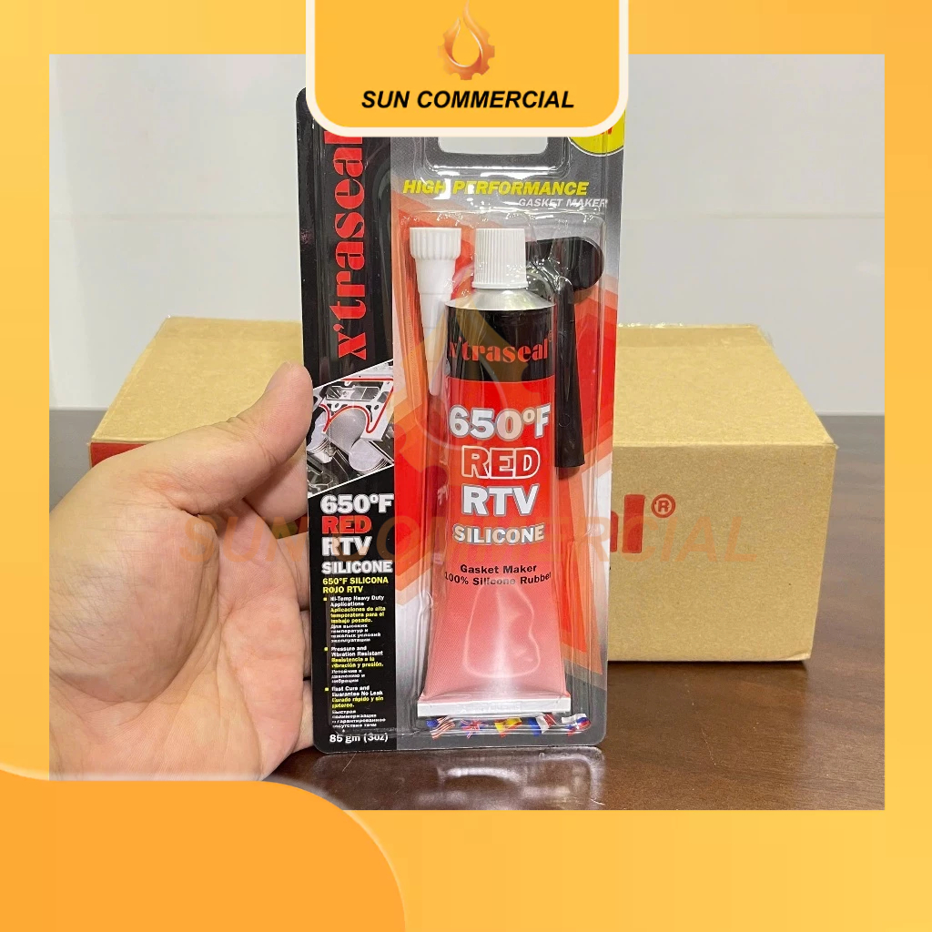 Xtraseal 650 F Red RTV Silicone, 85/tube, ยาแนวทนความร้อน