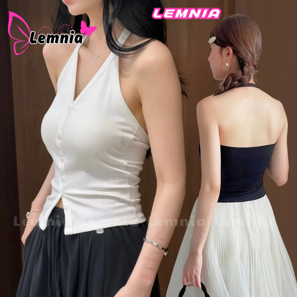 เสื้อครอปคอปกติดกระดุมเข้ารูปแบบเปลือย CR54 เสื้อยืดผู้หญิงยางยืดยางสวย ของเขา