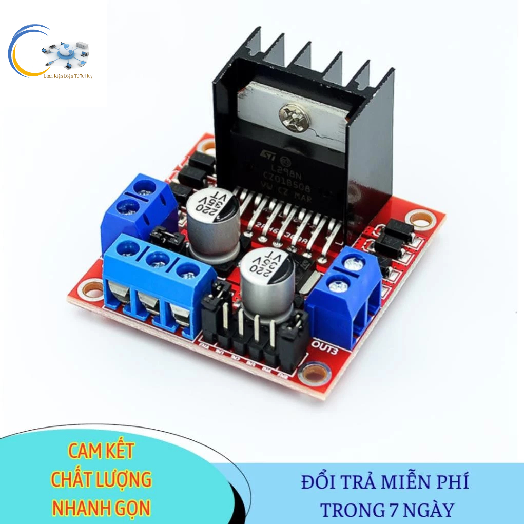โมดูล L298N DC Motor Driver & Stepper Motor – H-Bridge 2 Channel – 2A/1 Channel – 5V~35V