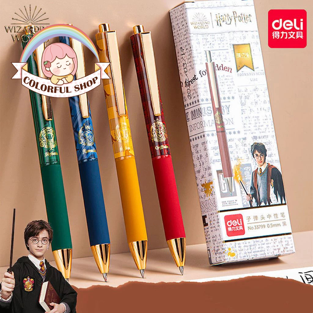 ปากกาลูกลื่นเจล Deli Harry Potter A220 พร้อมปลายกดและฝาเปิด S85-H หมึกสีดํา Deli - ปลายปากกา 0.5 มม. - ตัวละครอนิเมะมังงะ - ปากกา 1 ด้าม