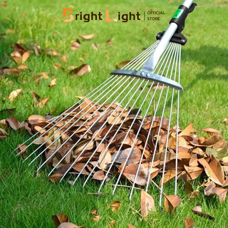 Cào cỏ gấp, cào lá chổi thép, 15 răng đa năng, có thể điều chỉnh độ cao, thấp và rộng răng