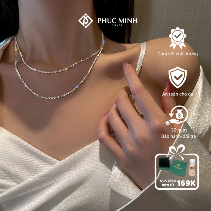 PMS ชุดของขวัญเครื่องประดับเงิน Katy Puc Minh สร้อยคอสร้อยข้อมือประกายเงิน