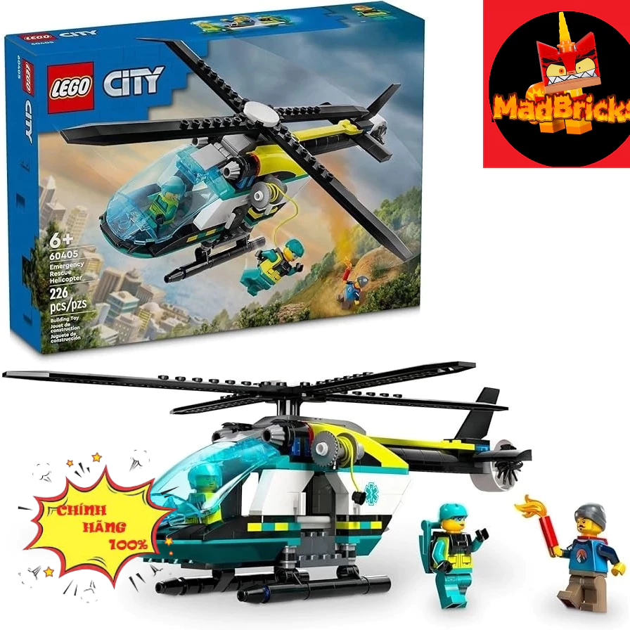 LEGO CITY 60405 ของเล่นประกอบเฮลิคอปเตอร์ฉุกเฉินเฉพาะ