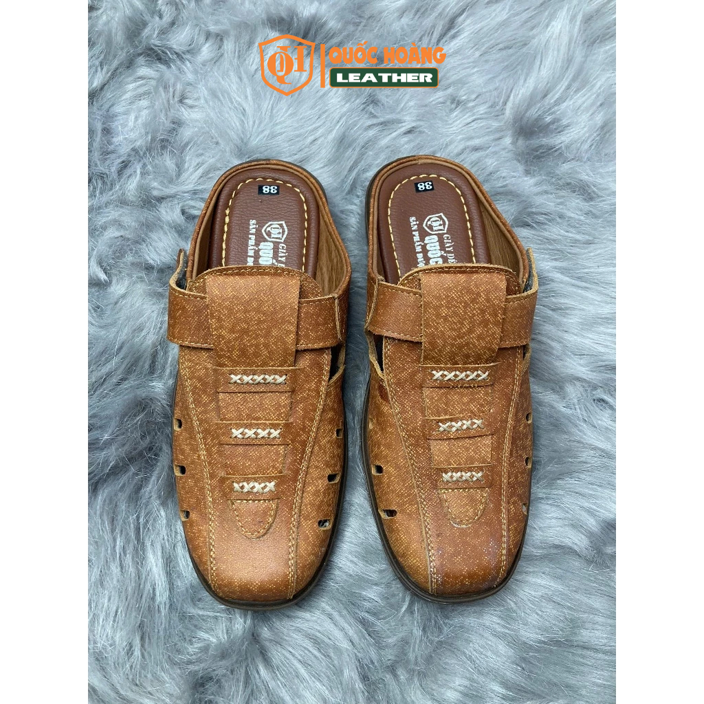 QUOC HOANG GS07 หนังแท้ 100% COW COLOR รองเท้า sapo ผู้ชาย
