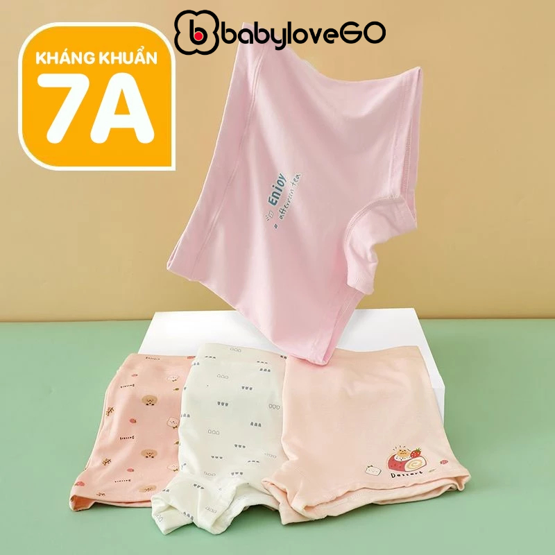 รักนะที่รัก ชุดชั้นในสําหรับเด็กผู้หญิงชุดกางเกงในผ้าฝ้ายเนื้อนุ่มเย็นสําหรับเด็ก 1-10 ปี NT743