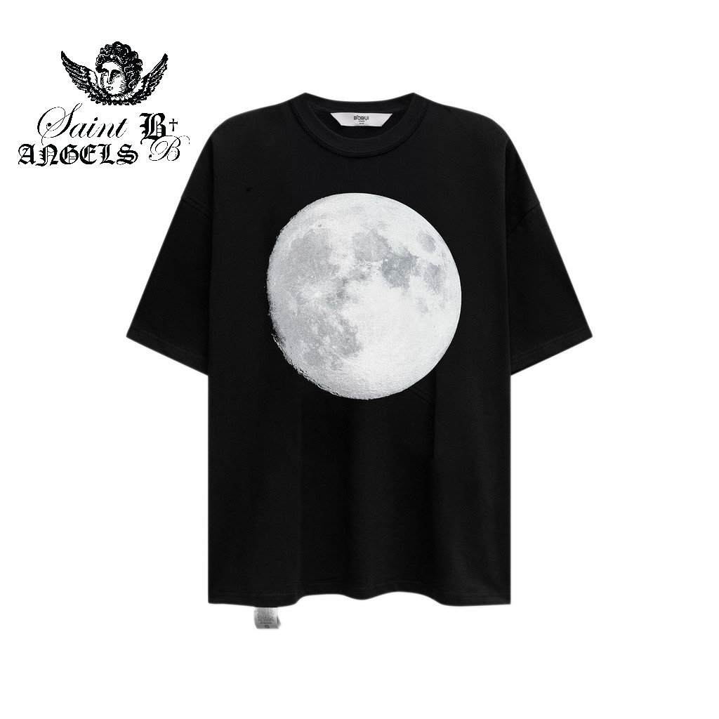 เสื้อยืด Boxy Fit 4-Way Fabric Moon