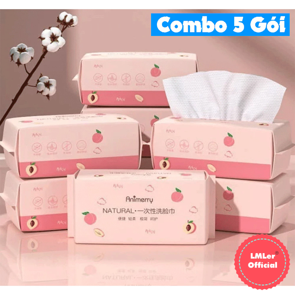คอมโบ 5 ชิ้น Aninerry ผ้าเช็ดทําความสะอาดผิวหน้าแบบใช้แล้วทิ้ง 250 แผ่น P0455c5