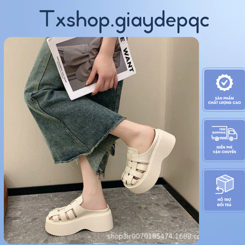 รองเท้าแตะผู้หญิงสายไขว้นักรบสุดฮอต 6ซม (6843)