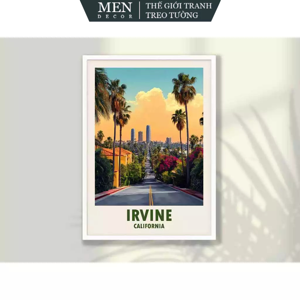 ภาพวาดติดผนัง Irvine Travel Poster - Irvine Print, Travel Print, พิมพ์ขออัพออน มาพร้อมเล็บแขวนรูปภาพ